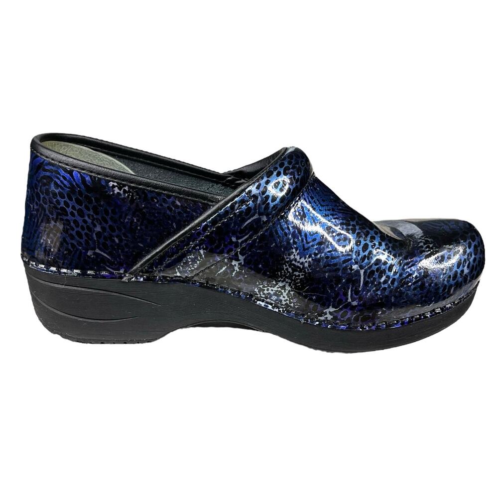Dansko Women’s XP 2 Blue Black Slip On Clog Size 38 US 7.5/8